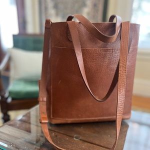 Madewell Transport medium leather tote English Sadle